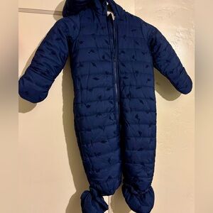 Dark Blue Quilted Kids Footie